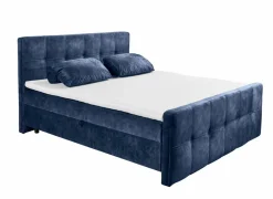 Bedbox Valetta 160x200cm - stof - blauw met opbergruimte- Compleet Bed|Boxsprings