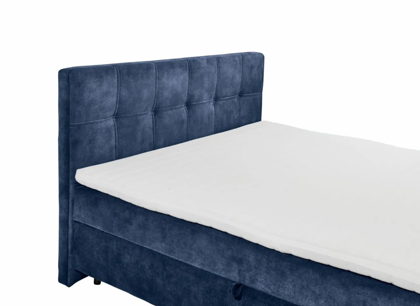 Bedbox Valetta 160x200cm - stof - blauw met opbergruimte- Compleet Bed|Boxsprings
