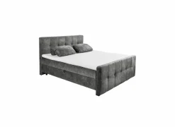 Bedbox Valetta 160x200cm - stof - antraciet met opbergruimte- Compleet Bed|Boxsprings