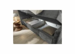 Bedbox Valetta 160x200cm - stof - antraciet met opbergruimte- Compleet Bed|Boxsprings