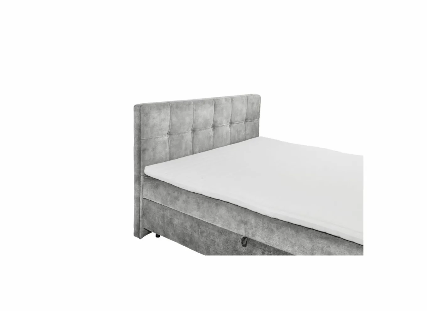 Compleet Bed|Boxsprings|Bedbox Valetta 160x200cm - stof - grijs met opbergruimte