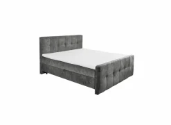 Compleet Bed|Boxsprings|Bedbox Valetta 180x200cm - stof - antraciet met opbergruimte