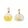 J line Decoratieve Accessoires|Beeld Kip Bee Happy/Honing H21cm - keramiek - wit/geel