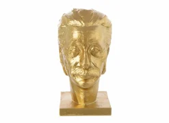 Beeldje Einstein 14,5x18x25,6cm - kalk - goud- Decoratieve Accessoires