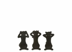 J line Beeldje Kat Horen Zien Zwijgen H14cm- Decoratieve Accessoires