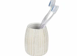 Tandenborstelbekers|Beker Pascoli  Ø9cm - keramiek - wit & goud