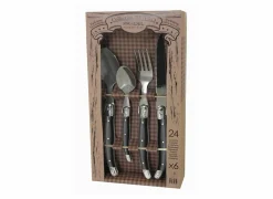 Bestekset|Bestek Rustic 24-delig - roestvrij staal - grijs