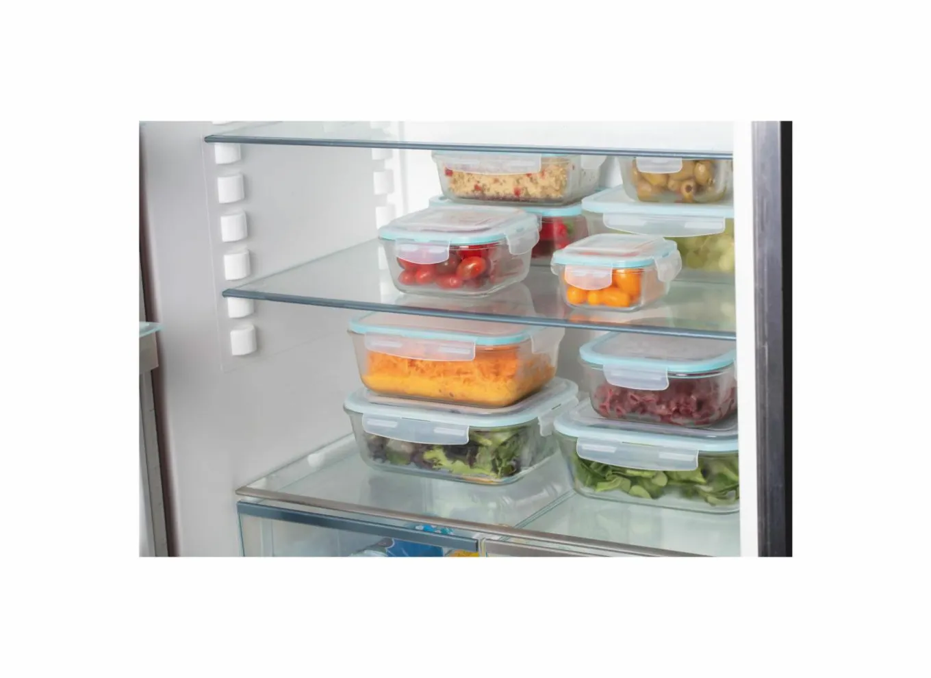 Bewaardozen|Bewaardoos ClipEat - glas - blauw set van 3