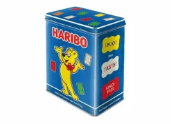 Opbergboxen|Bewaardozen|Bewaardoos HARIBO Enjoy the Taste blue 14x10x20cm - metaal - meerkleurig