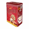 Opbergboxen|Bewaardozen|Bewaardoos Hot Coffee Now 11x8x18cm - metaal - meerkleurig