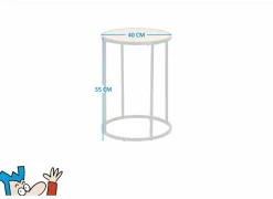 Bijzettafel Ø40cm - decor - eik- Bijzettafels