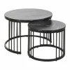 Bijzettafels|Bijzettafel Ø70cm - decor - zwart set van 2