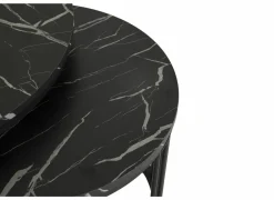 Bijzettafels|Bijzettafel Ø70cm - decor - zwart set van 2