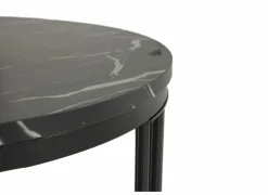 Bijzettafels|Bijzettafel Ø70cm - decor - zwart set van 2