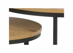 Bijzettafels|Bijzettafel Ø80cm - melamine - wild oak - set van 2