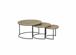 Bijzettafels|Bijzettafel Cronos Ø80cm - decor - naturel - set van 3