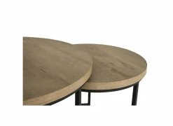 Bijzettafels|Bijzettafel Cronos Ø80cm - decor - naturel - set van 3