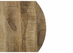 Bijzettafels|Bijzettafel Half Moon Ø60 set van 2 - mango massief & metaal - naturel