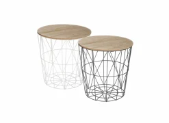 Bijzettafel Kumi Ø39,5cm  - metaal - zwart- Bijzettafels|Salontafels