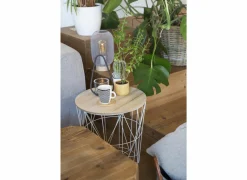 Bijzettafel Kumi Ø39,5cm - metaal - wit- Bijzettafels|Salontafels