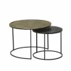 Bijzettafels|Bijzettafel Laggan Ø61/Ø43cm - aluminium & ijzer - zwart - set van 2