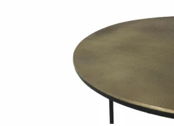 Bijzettafels|Bijzettafel Laggan Ø61/Ø43cm - aluminium & ijzer - zwart - set van 2