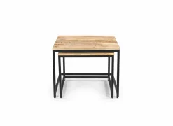 Bijzettafels|Bijzettafel Lina 60x60cm - mango massief - naturel - set van 2