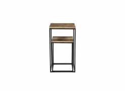 Bijzettafels|Bijzettafel Maya 35x35cm - mango massief - naturel - set van 2