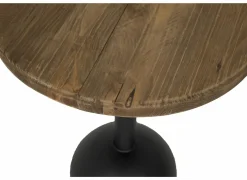 Bijzettafels|Bijzettafel Navarino Ø45cm - gerecycleerd den massief & ijzer - naturel/zwart