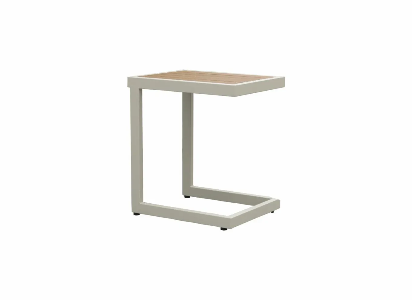 Bijzettuinmeubelen|Bijzettafels|Bijzettafel Nirvana 40x32x45cm - aluminium/polywood - greige