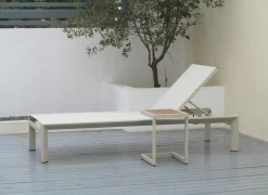 Bijzettuinmeubelen|Bijzettafels|Bijzettafel Nirvana 40x32x45cm - aluminium/polywood - greige