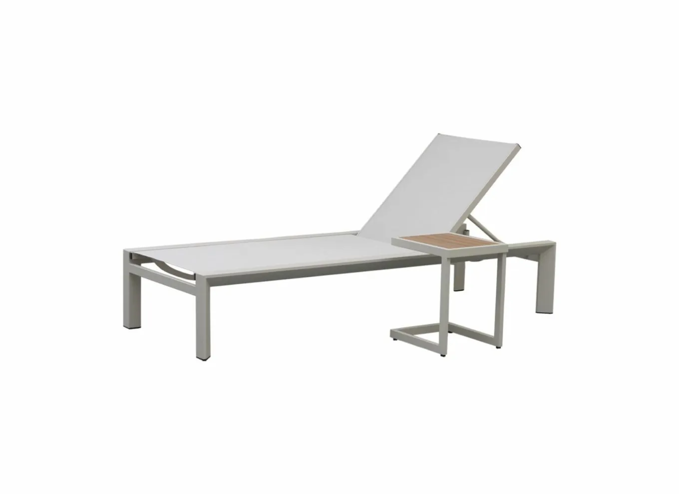 Bijzettuinmeubelen|Bijzettafels|Bijzettafel Nirvana 40x32x45cm - aluminium/polywood - greige