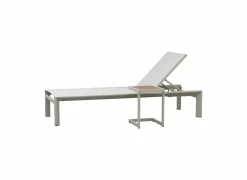 Bijzettuinmeubelen|Bijzettafels|Bijzettafel Nirvana 40x32x45cm - aluminium/polywood - greige