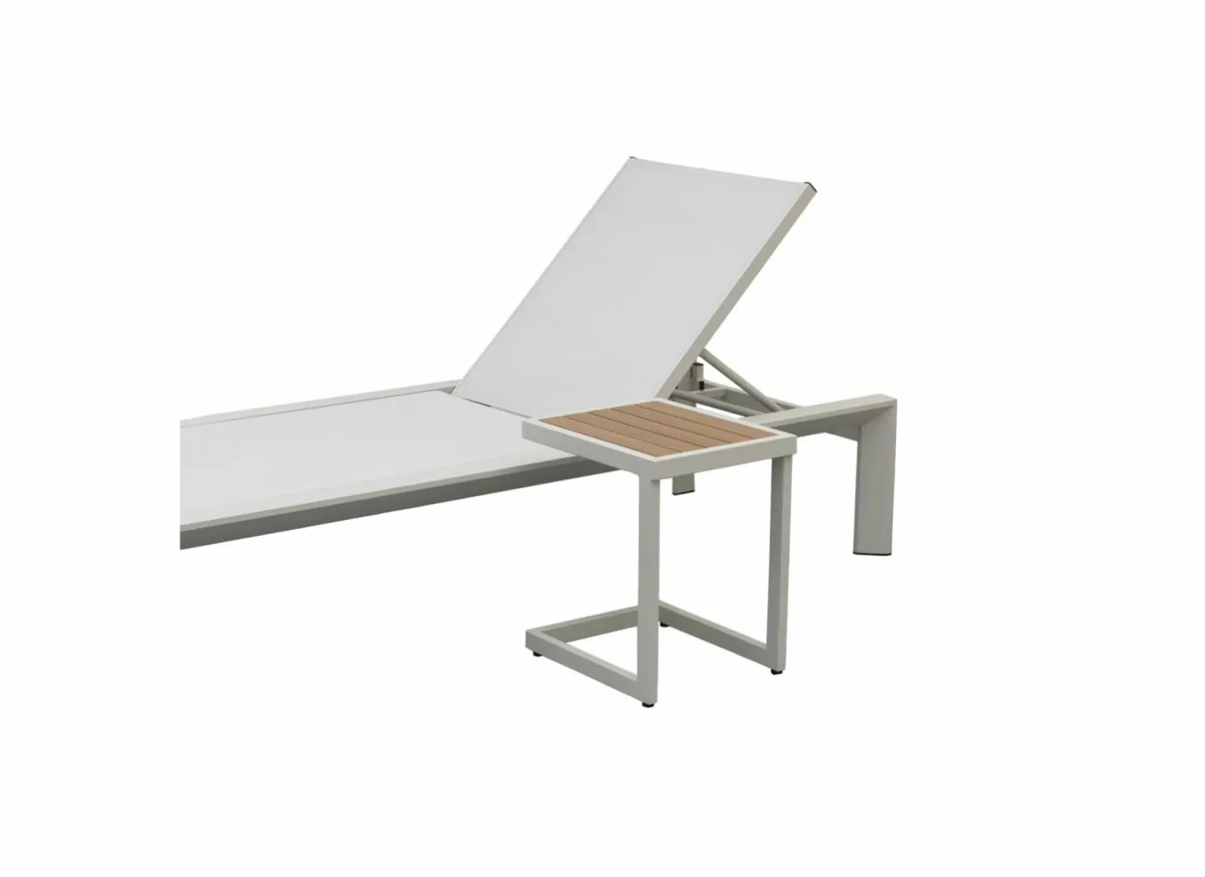 Bijzettuinmeubelen|Bijzettafels|Bijzettafel Nirvana 40x32x45cm - aluminium/polywood - greige