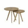 Bijzettafels|Bijzettafel Pippin Ø50cm - eik massief - naturel - set van 2