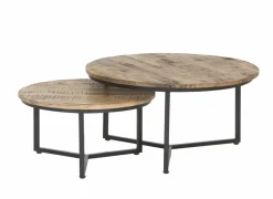 Bijzettafels|Salontafels|Bijzettafel Scrooge Ø90cm - hout massief - naturel