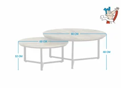 Bijzettafels|Salontafels|Bijzettafel Scrooge Ø90cm - hout massief - naturel