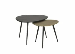 Bijzettafels|Bijzettafel Sincere Ø50/Ø40 - aluminium - zwart - set van 2