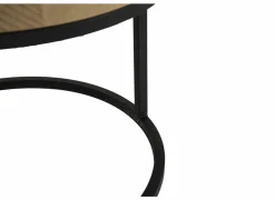 Bijzettafel SL2303  Ø76xH45,5cm/Ø56xH38,5cm - decor & metaal - scarlet oak set van 2- Bijzettafels