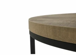 Bijzettafels|Bijzettafel SL2303  Ø76xH45,5cm/Ø56xH38,5cm - decor & metaal - tropix set van 2