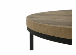 Bijzettafels|Bijzettafel SL2303  Ø76xH45,5cm/Ø56xH38,5cm - decor & metaal - tropix set van 2