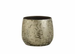 Edelman Bloempot Clemente H20cm - terracotta - champagne- Vazen & Bloempotten|Vazen & Bloempotten