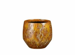 Vazen & Bloempotten|Vazen & Bloempotten|Bloempot Harris Ø16,5x14cm - keramiek - donkergeel