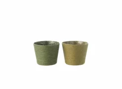 J line Bloempot H11cm - kunststof & papier - groen- Vazen & Bloempotten|Vazen & Bloempotten