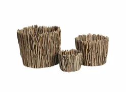 Vazen & Bloempotten|Vazen & Bloempotten|Bloempot Lagoon Ø32xH30cm - teak - naturel