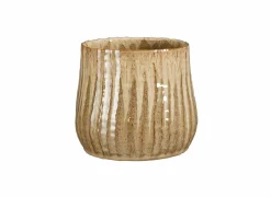 Bloempot Vida Ø15,5x14cm - stoneware - bruin- Vazen & Bloempotten|Vazen & Bloempotten