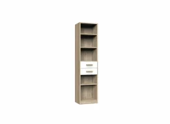 Boekenkast Cariba 48x40x197cm - melamine - sanremo & wit- Boekenkast|Boekenkast