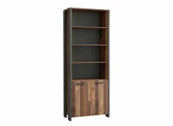 Boekenkast|Boekenkast|Boekenkast Clif-B 86x42x221cm - decor - old wood & donkergrijs