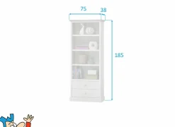 Boekenkast Eline 75x38x185cm - decor - white oak & autumn oak- Boekenkast|Boekenkast
