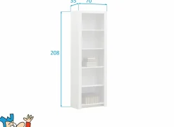 Boekenkast Elvis 70x36x210cm - decor - witte eik- Boekenkast|Boekenkast